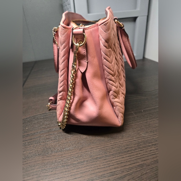 Coach Pink Satchel with Textured Leather and Gold Hardware - Picture 4 of 7